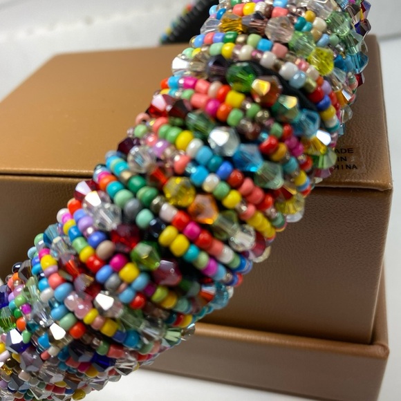 Beaded Headband in Black Multi colorful Glamorous Headband for Ladie - Picture 4 of 6